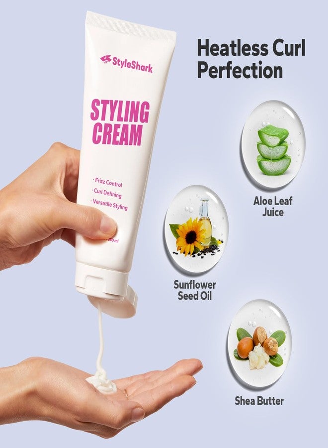 StyleShark 3 in 1 Styling Cream (250ml), Ultimate Curl Cream for Curly & Wavy Hair, Anti-Frizz, Curl Defining & Smoothing, Hair Care Essentials for Frizz Control, Heatless Curls, Slick Back Styles - Image 4